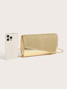 Glitter, Shiny, Luxury, Glamorous, Elegant, Exquisite Large Women Clutch Purse Evening Bag Prom Handbag With Detachable Chain For Wedding For Girls, Women, College Students, Rookies & White-Collar Workers For Party, Prom, Wedding - Gold - View 6