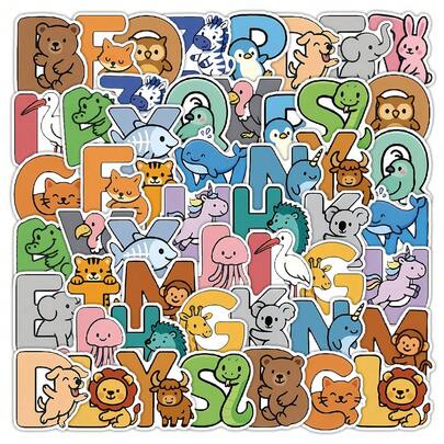 52 Pieces Animal Alphabet Stickers - Perfect For ' Learning & Craft Projects