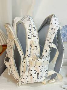 可爱自然星形图案背包，轻便大容量，适合初中女生 - A - 查看 10