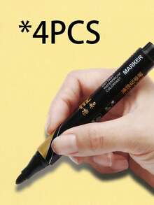 1pc/5pcs/12pcs Black Permanent Marker Pen, Oil-Based, Waterproof, For Fabric, Wood Marking - Black - View 10