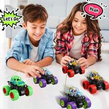 24Pcs Monster Truck Toys Mini Monster Jam Trucks For Boys Girls Friction Push Go Toy Cars Party Favors Birthday Valentines Day Gifts Classroom Prizes Christmas Goodies Stuffers Valentine's Day, Thanksgiving, Mother's Day, Father's Day - 24件混色 - 查看 3