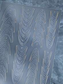 1 Sheet 3D Clear French Nail Stickers French Tip Guide Hollow Grid Pattern Nail Stencils Decals Adhesive Lines Nails Guides Tool - Clear - View 11