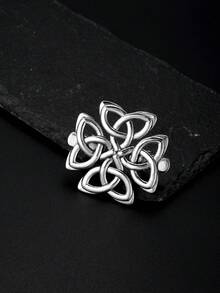 1/5Pcs Silver Vintage Celtic Shawl Clips, Retro Waist Tightening Brooch Pins, Women Girls Cardigan Scarf Dress Fasteners - Silver - View 9