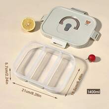 Caja de almuerzo rectangular de plástico portátil con asa, caja bento calentable en microondas, recipiente sellado a prueba de fugas para ensalada de frutas, recipiente de almuerzo con compartimentos de gran capacidad reutilizable, adecuado para que estudiantes y adultos lo usen en la escuela, la oficina, campamentos al aire libre, picnics, viajes, vuelta al colegio - Multicolor - Ver 12