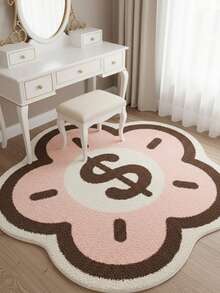 1pc Dollar Sign, Flower & Cloud Design Carpet, Wealth Bag Rug, Creative Personalized Carpet, In-Style, Sweet Girl Carpet, Multi-Functional Fashion Creative Home Carpet, Living Room, Bedroom, Entrance, Kitchen, Bathroom, Game Room, Study, Plush, Furry, Autumn/Winter, Thick/Fluffy - Multicolor - View 6