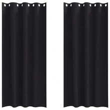 vidaXL Verdunkelungsvorhänge Mit Ringen, 2 Stück, Schwarz, 245 X 140 Cm - one-size - View 2