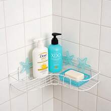 1pc Bathroom Shelf, Shower Storage Rack, Triangular Wall Mount Organizer For Bathroom & Kitchen, No Drilling Required - Black - View 4