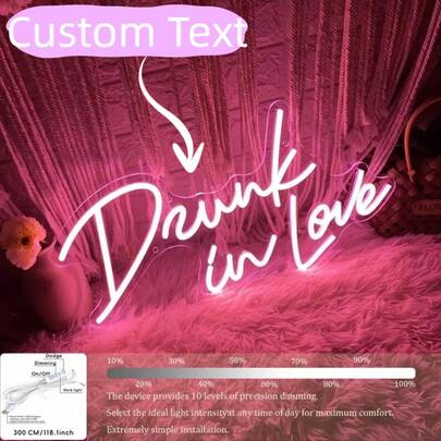 Dimmable Custom Led Neon Sign Room Decor, Personalized Wedding Neon Sign Valentine's Day Gift, Festival Neon Sign Home Decoration Wedding Backdrop USB Power.Romantic Home Decor, Perfect For Wall Decor, Christmas, Halloween, Party, Halloween, Thanksgiving, Bar, Bedroom, Office Decor, Elegant Living