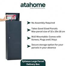 Large Parcel Box Outdoor Parcel Delivery Box Parcel Drop Box Metal Post Box For Internet DeliveriesWall Mountable Weatherproof Sturdy Mailbox Home Porch - Ephesus Anthracite - Red - View 7