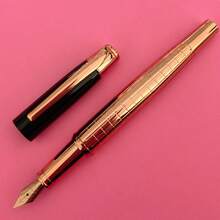 1pc Fountain Pen, 0.5mm Sharp Tip, Artistic Calligraphy, Preferred For Creation, Stainless Steel Pen Holder, Elegant And High-End, Pen Holder Carved With Stripes, Electroplating Process, Iridium Pen Tip, Built-In Ink Converter, Suitable For 2.6mm Caliber Ink Bags, Heavy Metal Feeling, Business Office, Suitable For Schools, Students, Learning Materials, Units, Colleagues, Friends, Holiday Gifts, Valentine's Day, Back To School Season, Back To School Season, Graduation Season, Birthday Gifts, Christmas, Father's Day, Mother's Day, Teachers' Day, Thanksgiving, Signature, Calligraphy, Art, Fountain Pen Gifts - Type a - View 11