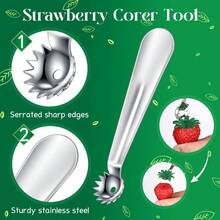 2/4/6pcs Stainless Steel Tomato Stem Remover, Strawberry Huller, Fruit & Vegetable Stem Removal Tool, Portable Kitchen Gadgets - Multicolor - View 2