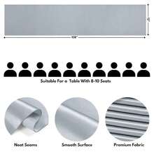 12 Pack Silver Table Runner 12x108 Inches Long, Satin Silk-Like Smooth Table Decor For Wedding Birthday Party - 銀 - 查看 3