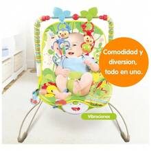 Silla Mecedora Y Vibradora Con Música Y Juegos Para Bebé - Verde - Ver 2
