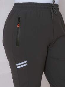 Women's Plus Size Jogger Pants, Premium Comfort, Sporty, Academic, And Elastane. Comfortable. - Bụi tím - Xem 7