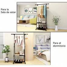 Estante de ropa de metal multifuncional con ruedas triangulares, organizador de almacenamiento móvil de varias capas para el hogar, la cocina, la organización de armarios, colgar ropa y estantes de ropa grandes- Adecuado para Pascua, Acción de Gracias, Día de San Valentín, Día del Padre y Día de la Madre. - Blanco - Ver 4