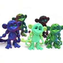 3D Printed Monkey Figurine, 3D Printed Long-Tailed Monkey Figurine, Creative Animal Model, Office And Home Decor, Mixed Color Plastic - Monkey - View 2