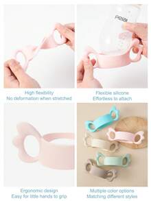 1pc Personalized Customization Debossed Name And Pattern Wings Silicone Baby Bottle Cover Lightweight Baby Bottle Handle Grip Sleeve With Partial Protection, Anti-Slip Design For Bottles And Water Cups Childern Essentials Gifts - Intaglio Multicolor Printing - View 10