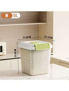 1个现代塑料米罐，带密封盖 - 大容量厨房食品盒，防虫防霉，翻盖设计方便取用，集篮子、盒子和容器于一体，适合家居收纳。 - 彩色 - 查看 8