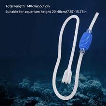 三合一手动水族箱换水器和底砂清洁器 - 鱼缸沙砾真空清洁工具，配备 3 个喷嘴和软管套件，高效水族箱维护，水族箱维护工具 | 高效清洁工具 | 水族箱清洁工具 - 直頭 - 查看 12