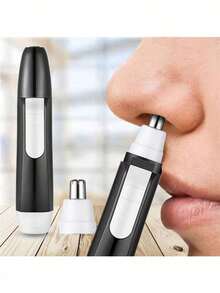 AXH 电动鼻毛修剪器，耳部、面部及眉毛清洁修整器，男女通用家用鼻毛去除工具套装 - 黑色 - 查看 1