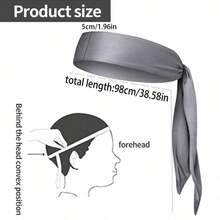 1条装网球发带速干透气排汗高弹力头带篮球软彩色打结吸汗带 - 多色 - 查看 4