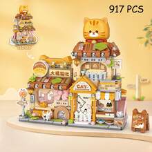 Bộ xếp hình mô phỏng thành phố thu nhỏ hơn 900 mảnh, đồ chơi lắp ráp sáng tạo MOC, khối xây dựng kiến trúc thực tế có thể gấp gọn, gạch xây nhà và cửa hàng, bộ đồ chơi xây dựng dễ thương, trang trí nhà cửa. - Nhiều màu - Xem 14