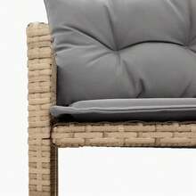 vidaXL L-Förmiges Gartensorfa Mit Tisch Und Kissen, Beige Polyratten - Beige - Visualizzare 8