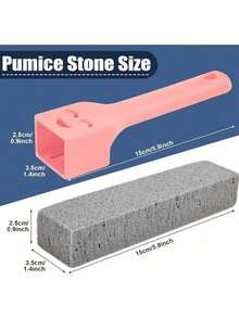 3/2/1pc Bathroom Cleaning Stone With Handle, Heavy Duty Stain Removal For Toilet, Grill And Tile, Pink And Yellow/Purple - Multicolor - View 7