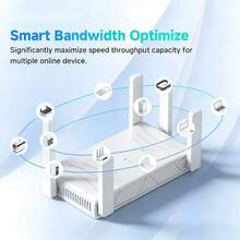300Mbps WiFi路由器，覆盖面积达12,880平方英尺，支持108台设备，远距离网络路由器，配备以太网端口，是家庭远距离使用的理想选择，易于设置。 - 彩色 - 查看 3