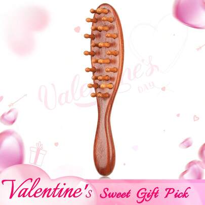 Goiple 1pc Pure Wooden Dreadlock Styling Brush, Smooths Tangles, Eases Styling, Gently Massages Scalp, Boosts Circulation, Reduces Static, Adds Depth To Hairstyle, Crafted For Daily Use, For Locs, Dreadlocks, Twist, Damaged Hair, Dry Hair, Oily Hair, All Hair Types, Men And Women