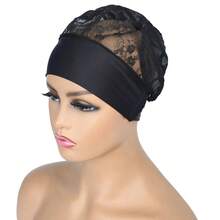 Gorro de peluca para diadema, 1 Uds.Para bordes, gorro de red para peluca, gorros tejidos, gorros para hacer pelucas con banda ajustable - COLOR 2 - Ver 9