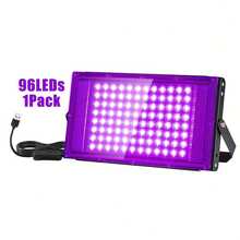 144 LEDs UV Black Light For Glowing Parties, LED Ultraviolet Fluorescent Light, IP66 Waterproof, Ultra-Thin Outdoor Floodlight With USB Plug, Switch Control And 59-Inch Cable, Metal Surface, Ideal For Outdoor Use, Black Light Parties, Stage Lighting, Halloween, Christmas, Body Painting, Fluorescent Posters, Neon Lights - ánh sáng tím - Xem 10