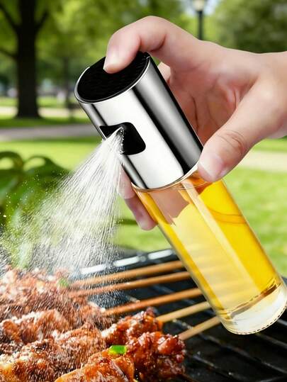 1个玻璃喷油瓶，橄榄油喷雾器，创意喷油瓶，家用厨房喷油瓶，适用于沙拉、烧烤、烘焙、烤肉、露营、野餐、厨房用品、厨房配件