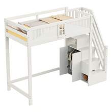 Bed Frames - White + Wood + 90cm*200cm - View 5