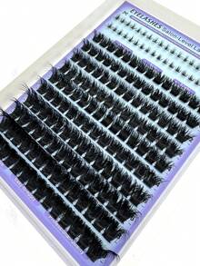 Salon-Like Lash Clusters Kit With Spikes DIY Eyelash Clusters 160/180/200pcs 120/160/200D D Curve Spiky Lashes Cluster Eyelashes Extensions Kit 12Rows Individual Lashes Manga Eyelash Extension Fluff DIY Lash Extension With Bottom(6mm) Lashes Reusable Faux Mink Fairy Individual Lash Extension Lightweight & Fluffy, Easy Application For Beginners - Black - View 6