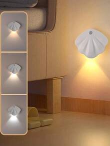 2/4/6 Pcs LED Motion Sensor Night Light Wall Mounted Lamps With 3 Color Temperatures & Dimmable USB Rechargeable Battery Cabinet Light For Bedroom Hallway Stairway - 三色 - 查看 4
