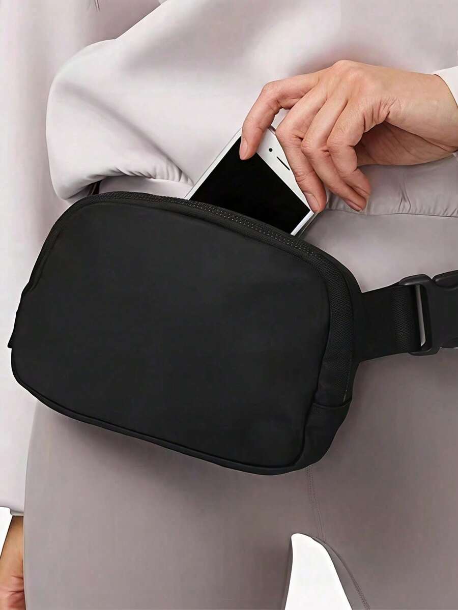 1PC Black Waterproof Multi-Functional Chest Sling Bag - Lightweight Adjustable Fanny Pack For Running Hiking Travel Gym Everyday Use, Hands-Free Anti-Theft Crossbody Bag Gift For Men Women - Black - View 1