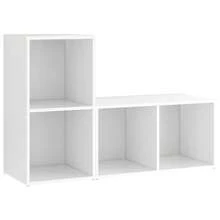vidaXL 2 Stück TV-Schränke Weiß 72x35x36,5 cm Holzwerkstoff - Bianco - Visualizzare 2