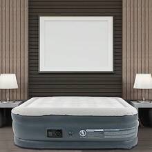 colchon matrimonialNANOFORT Colchon Inflable Queen Size Bomba Incluida Soporta hasta 275 Kg 204 X 155 X 50 cm Inflado y Desinflado Automatico Diseño Hermetico Camping Viaje Cama Inflable Colchones Inflables - gris - Ver 6