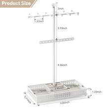 Meangood Jewelry Tree Stand Organizer 3in1 Necklace Organizer Display Bracelet Earrings And Ring Tray Jewelry Holder Hanger Metal(White) - 白色 - 查看 8