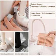 Protector de salpicaduras de grifería de silicona - Tapete antifugas para cocina y baño - Gris Claro - Ver 6