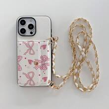 1个优雅图案PU皮革卡包钱包式手机壳,兼容苹果17、16、16e、15、14 Plus、13、12、11 Pro Max,全方位保护套 - 蝴蝶結 29 - 查看 8