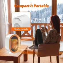 Calentador eléctrico,Calefactor de torre con temporizador de 12 h, interruptor antivuelco y protección contra sobrecalentamiento, 1200 W, 3 modos, cerámica PTC de calor rápido para oficina (White) - por defecto - Ver 8