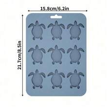 1pc Turtle Shaped Silicone Ice Cube Tray Mold, Suitable For Making Snacks, Cookies, Cocktails, Chocolates, Candies Or Party Ice Cubes - Multicolor - View 3