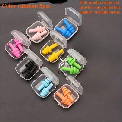 5/10 Pairs Christmas Tree Pattern Silicone Ear Plugs - Reusable Design, Suitable For Anti-Snoring, Swimming, Study And Sleep