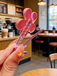 14pcs/Set Girls Pink Heart, Star, Flower Hair Clips, Suitable For Daily Wear Or Party - Pink - View 4