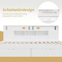 Kids Bed Frames, Headboards & Footboards - White + MDF + 90cm*200cm - View 7