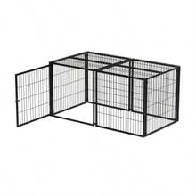 Basics Modular Dog Cage, 160 X 80 X 80 Cm, Flexible, With Adjustable Door Lid, Made Of Stainless Steel And PVC Coating, Black. - Black - View 10