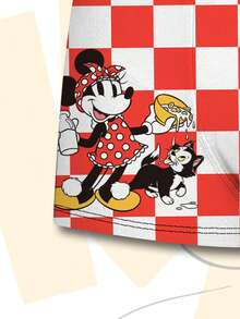 Quần boxer nam Disney kẻ caro đỏ trắng in hình Mickey 3D, đồ lót thiết yếu mặc hàng ngày và ở nhà, thiết kế thời trang. - Nhiều màu - Xem 4