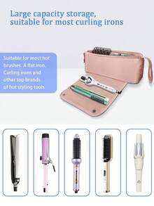 2-In-1 Heat Resistant Hair Tools Travel Bag With Heatproof Mat, Portable Heatproof Sleeve For Curling Iron, Hair Straightener, Blow Dryer, Styling Tools For Stylist & Travel Travel Carrying Organizer Bag For Crimping Hair Tools(Curling Iron, Hair Dryer), Hair Clips, Hair Straightener, Ideal For Home & Travel, Great Gift For Valentine's Day & Mother's Day Makeup Bag Makeup Bags Makeup Organizer Make Up Organizer Makeup Storage Make Up Bag Cyber Monday Holiday Gift Velvet Party New Year Birthday Gifts For Girlfriend, Mother, Wife, And Friends Valentine's Day Gifts New Year Gifts Valentines Gifts - 黑色 - 查看 9